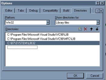 Enter the location of your systems Library Files